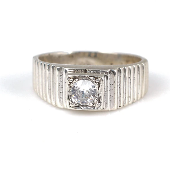 925 Ayar Gümüş Zirkon Taşlı Yüzük - Resim 3