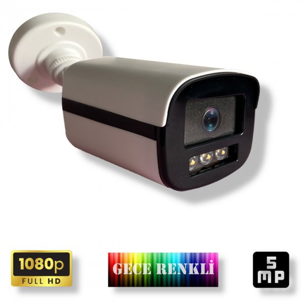 1080P Gece Renkli Gösteren 5 Mp Sony Lens 3 Warm Led Güvenlik Kamerası