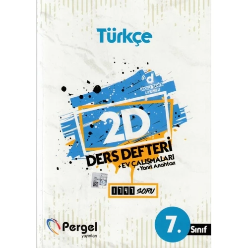 Pergel 7. Sınıf Türkçe 2D Ders Defteri + Ev Çalışmaları (Yeni)