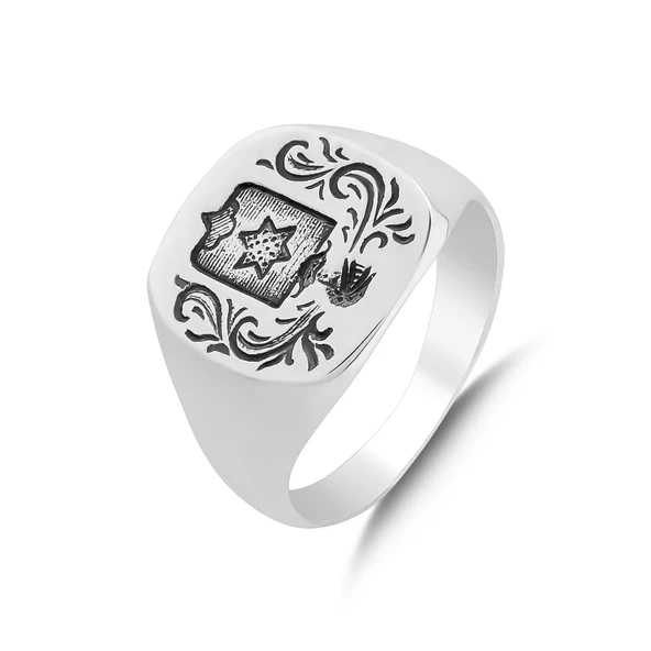 925 Ayar Gümüş Şövalye Model Yüzük - Resim 5