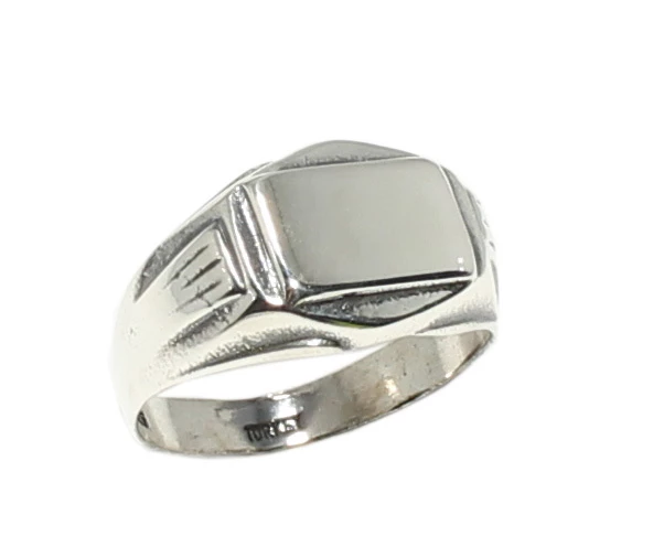 925 Ayar Dikdörtgen Ayna Yüzük - Resim 2