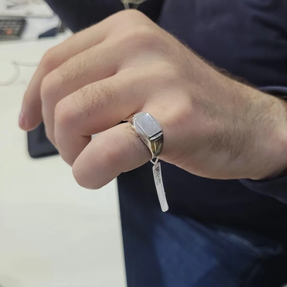 925 Ayar Dikdörtgen Ayna Yüzük ürün görseli 1