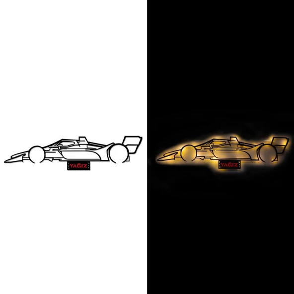 Veraart Işıklı Kişiselleştirilebilir Araba Temalı Tablo Formula 1 F1 Dekoratif Gece Lambası 80 cm - 2