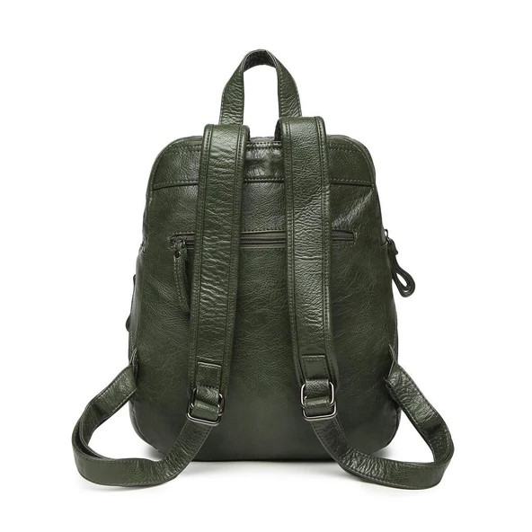 Yıkama Deri Orta Boy Kadın Sırt Çantası 21-K Barcelona 1846 - 2