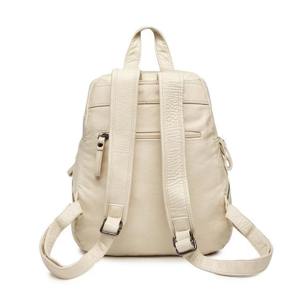 Yıkama Deri Orta Boy Kadın Sırt Çantası 21-K Barcelona 1846 - 11