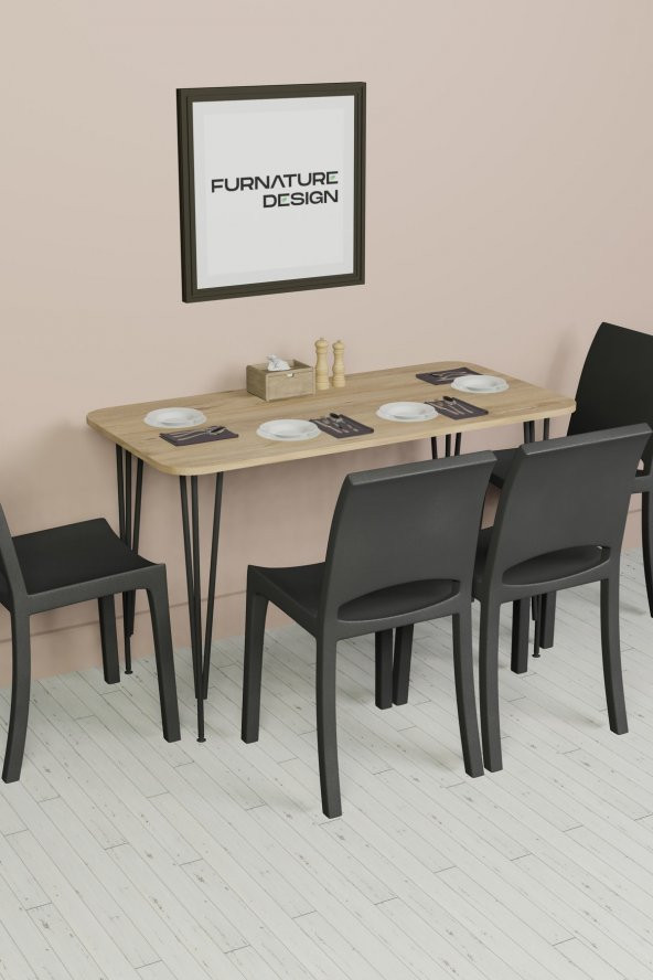 60x120 Mutfak Masası Metal Ayaklı Yemek Masası Çalışma Masası