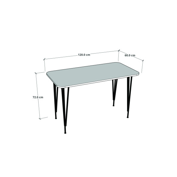 60x120 Mutfak Masası Metal Ayaklı Yemek Masası Çalışma Masası - 4