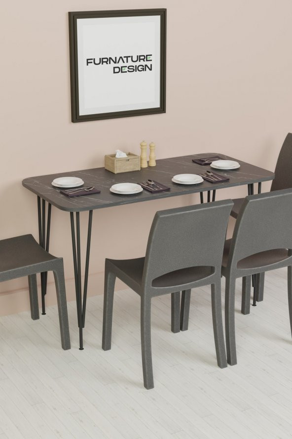 60x120 Mutfak Masası Metal Ayaklı Yemek Masası Çalışma Masası
