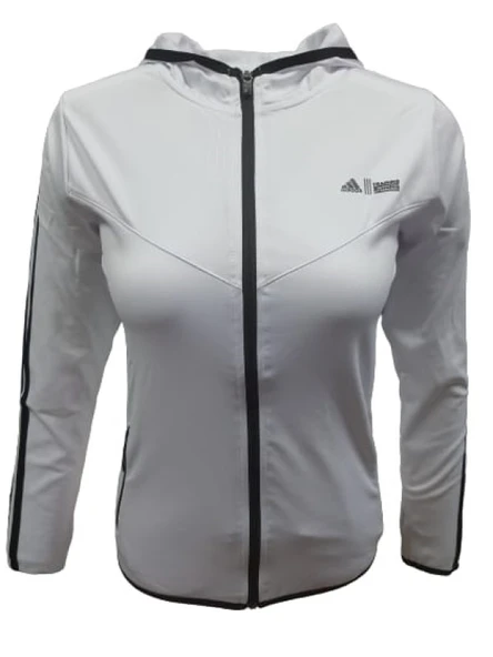 Adidas A0778 Kadın Dalgıç Kolu Şeritli Tam Fermuarlı Sweatshirt ürün görseli