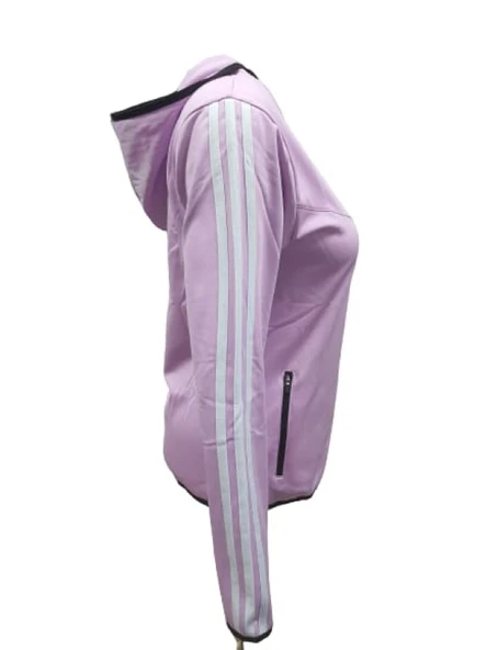 Adidas A0778 Kadın Dalgıç Kolu Şeritli Tam Fermuarlı Sweatshirt - Resim 7