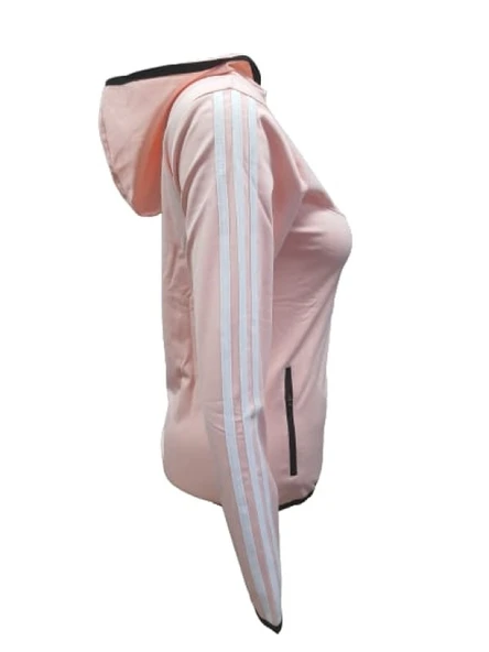 Adidas A0778 Kadın Dalgıç Kolu Şeritli Tam Fermuarlı Sweatshirt - Resim 3