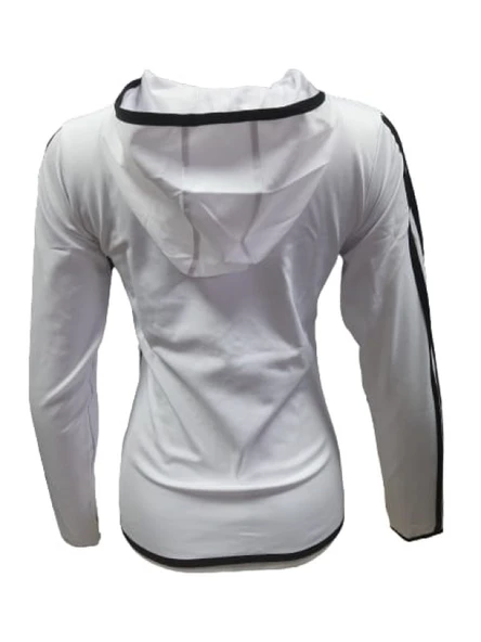 Adidas A0778 Kadın Dalgıç Kolu Şeritli Tam Fermuarlı Sweatshirt - Resim 5