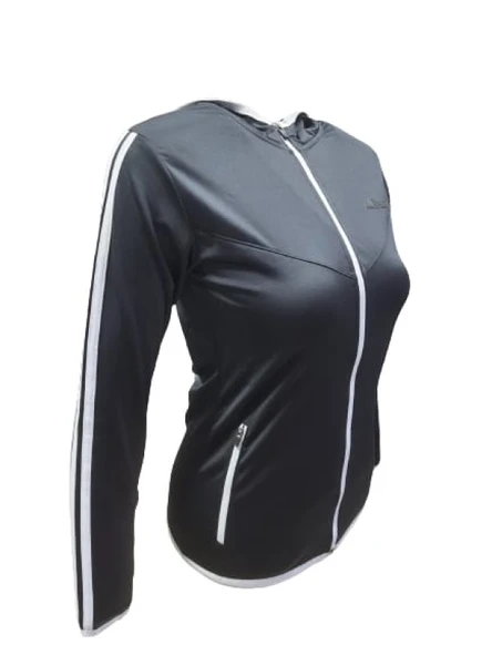 Adidas A0778 Kadın Dalgıç Kolu Şeritli Tam Fermuarlı Sweatshirt - Resim 10