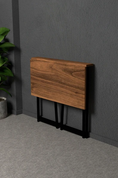 Katlanır Çalışma Masası 50x80 Cm Bilgisayar Laptop Mutfak Katlanır Masa Atlantik Çam - 3