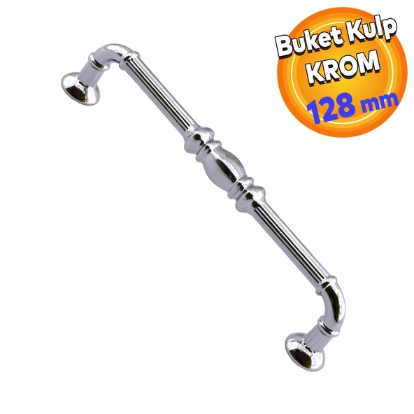 Mutfak Dolabı Mobilya Çekmece Dolap Kapak Kulpu Kulpları Kulbu Krom (128 MM-12.8 CM) Metal Kulp