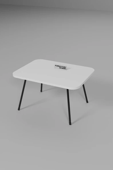 Katlanır Masa Bahçe Kamp Balkon Masası Piknik Masası 45x60 Cm Beyaz - 2