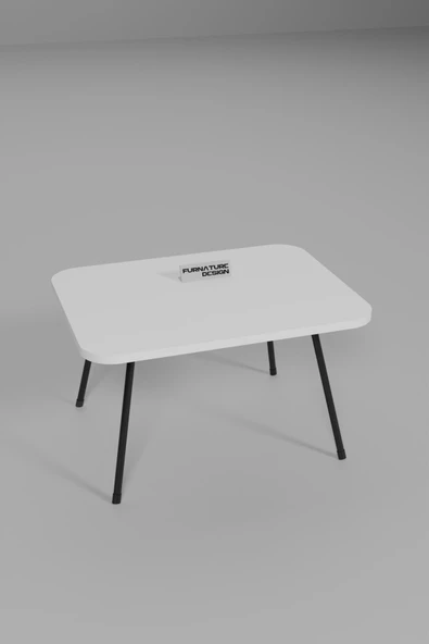 Katlanır Masa Bahçe Kamp Balkon Masası Piknik Masası 45x60 Cm Beyaz