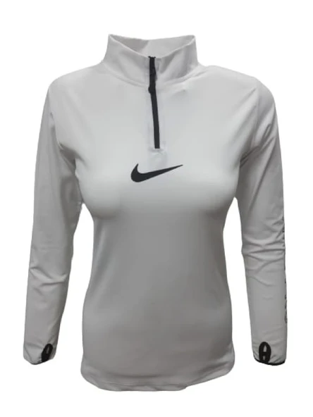 Nike 0743 Kadın Kolu Baskılı Pro Crop Sweatshirt - 9