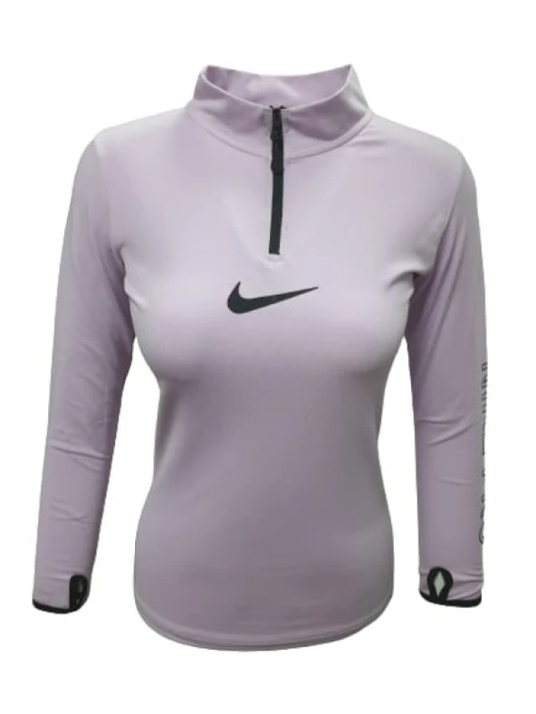 Nike 0743 Kadın Kolu Baskılı Pro Crop Sweatshirt