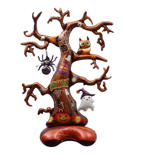 Halloween Ayaklı Çok Dallı Ağaç Folyo Balon 132x90 cm