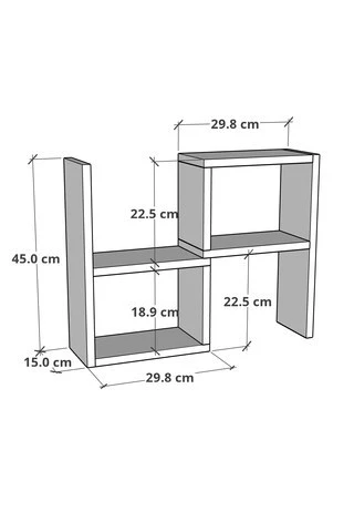 Tezgah Üstü Genişlik Ayarlı Modüler Puzzle Baharatlık Rafı Beyaz - 5