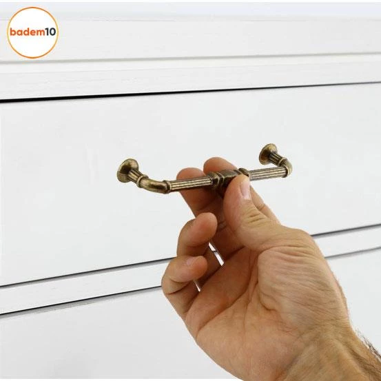 Buket Eskitme Antik Sarı (128 mm-12.8 cm) Metal Mobilya Mutfak Çekmece Dolap Kulpu Kulbu Kulpları - 3