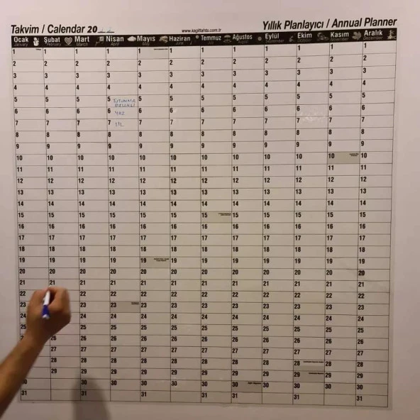 1 Adet Yıllık Planlayıcı 2023 Takvim – 100×100 Sihirli Kağıt Tahta