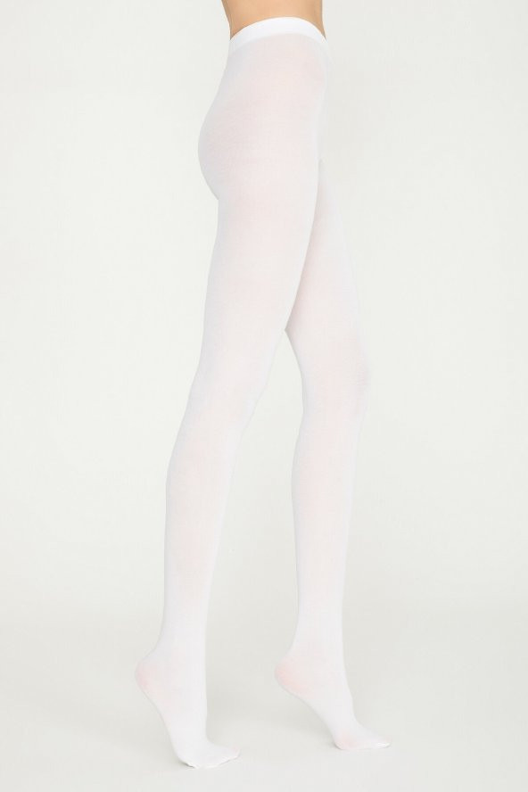 Kadın Beyaz Koton 60 Den Kalın Mat Külotlu Çorap 3lü