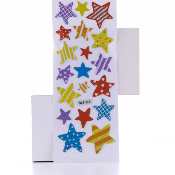 Kabartmalı yapışkan sticker, çizgi şekilli yıldızlar  5 sayfa - 1