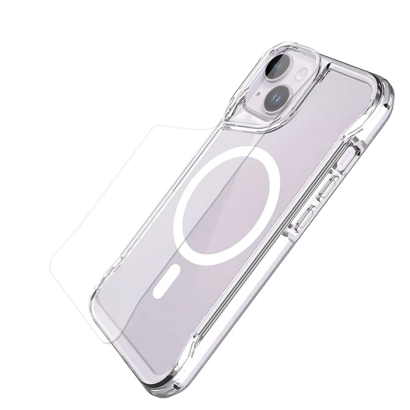 Vendas iPhone 13 Uyumlu ( iPhone 13 ) Door Serisi Magsafe Destekli Darbe Direçli Elektroplated Şeffaf Kılıf - 8