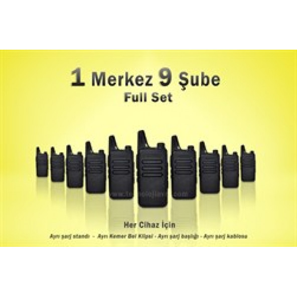 Çaycı Telsizi 1 Merkez 9 Şube Full Set