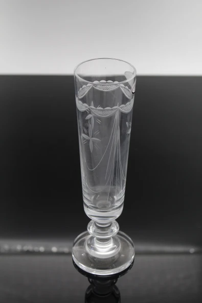 Paşabahçe El İmalatı Dekorlu Kristal Şampanya Kadehi 1 Adet 11285 - Resim 2