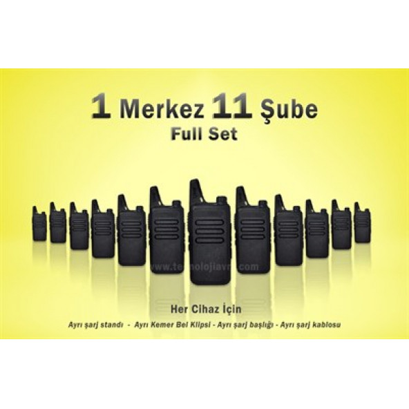 Çaycı Telsizi 1 Merkez 11 Şube Full Set