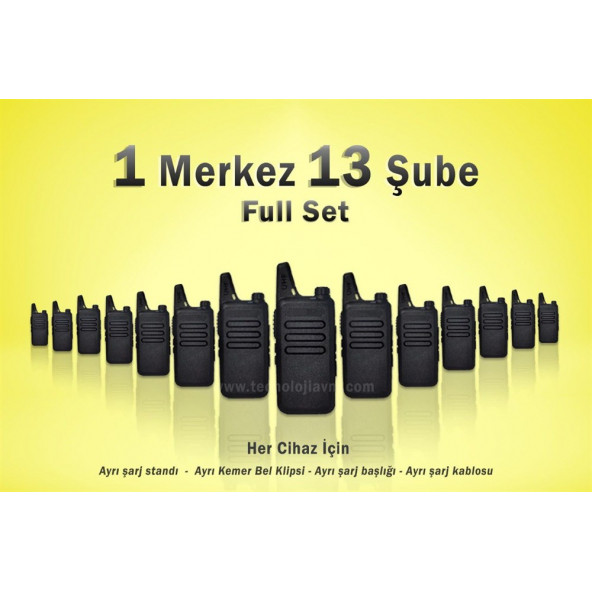 Çaycı Telsizi 1 Merkez 13 Şube Full Set