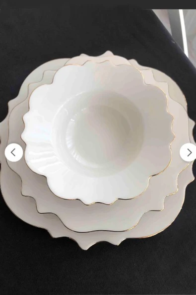 Porland Vintage Altın Yaldız 24 Parça 6 Kişilik Yemek Takımı - Resim 3