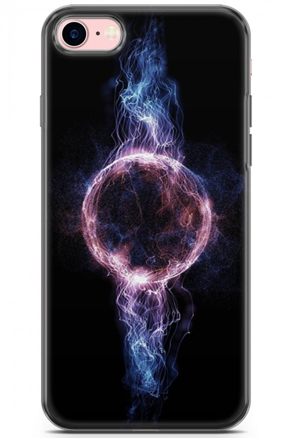 Apple iPhone 7 - 8 Kılıf Seri Moon 16 Neon Ay Hediyelik Kılıf Rose Gold - 1