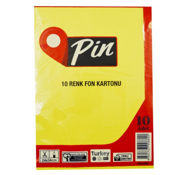 Pin 24x34 10 Renk Fon Kartonu 1 Paket ürün görseli