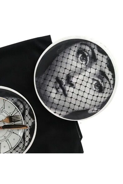 Fornasetti Peçeli Kız  2 Adet Kış Supla, Kumaş - İçi Ahşaplı Supla