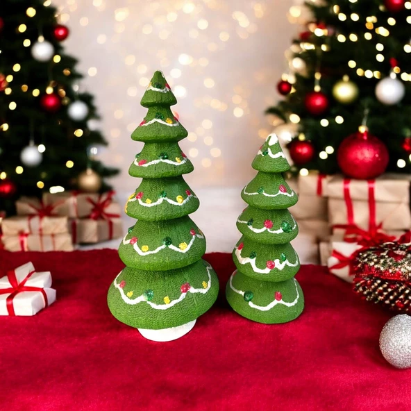 2'li Çam Ağacı Yılbaşı, Xmas, Christmas 17 cm - 2