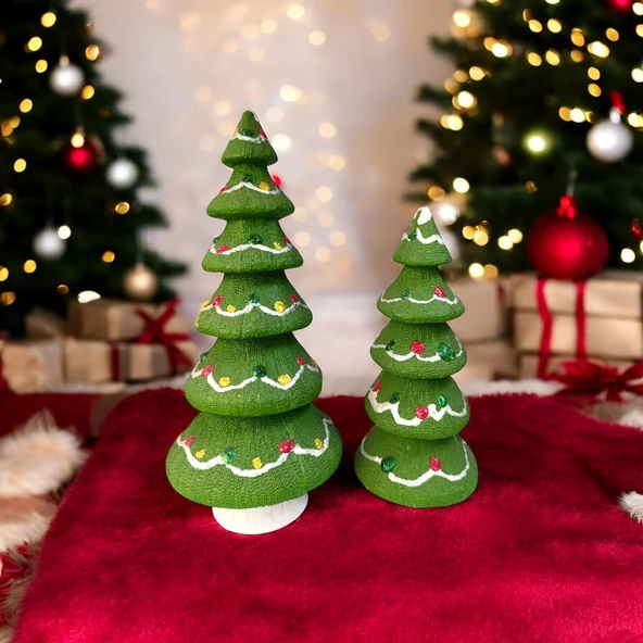 2'li Çam Ağacı Yılbaşı, Xmas, Christmas 17 cm