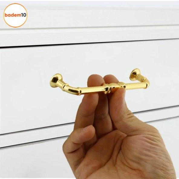 Buket Mobilya Mutfak Dolabı Çekmece Dolap Kapak Kulpu Kulbu Altın (128 MM-12.8 CM) Metal Kulpları - 3
