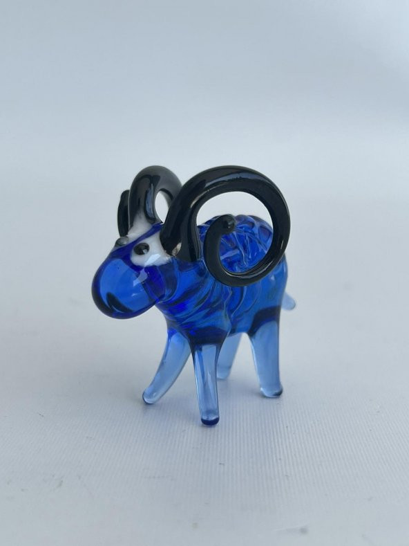 El Yapımı Murano Cam Koç Biblo A62 - Resim 2