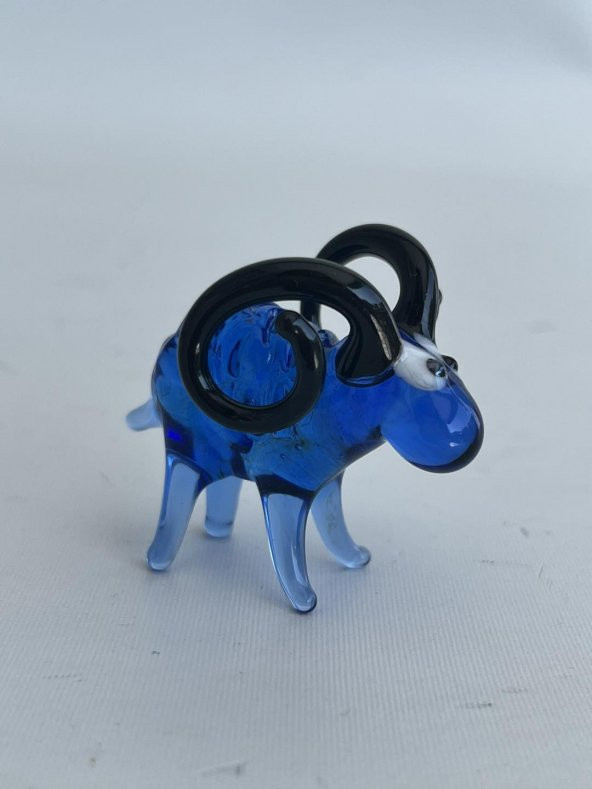 El Yapımı Murano Cam Koç Biblo A62 - Resim 4