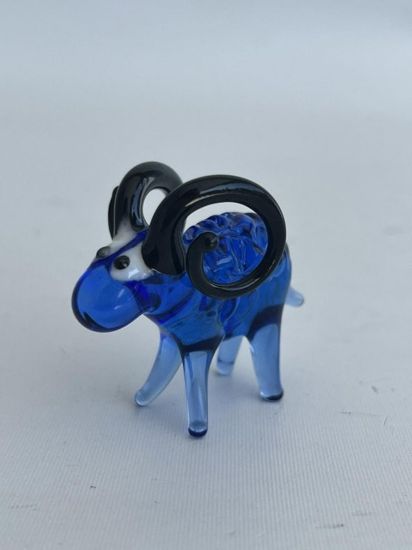 El Yapımı Murano Cam Koç Biblo A62 - Resim 5