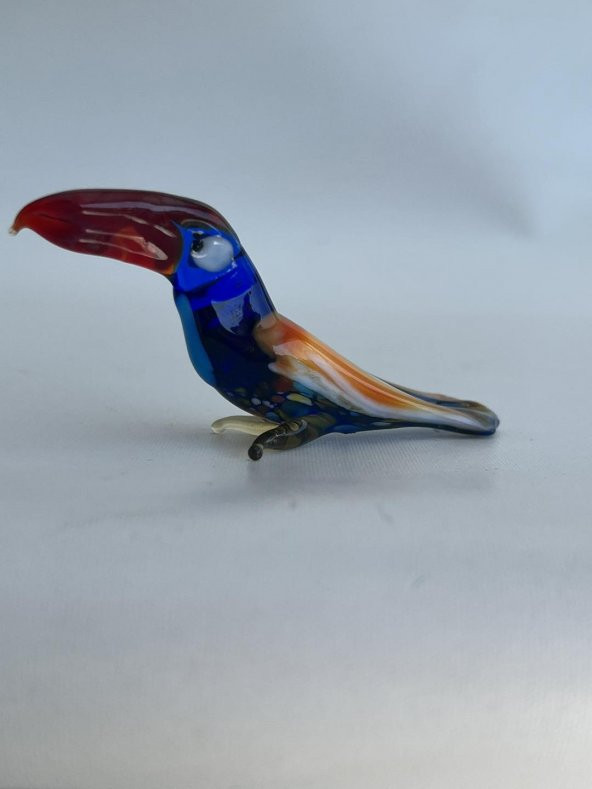 El Yapımı Murano Cam Papağan Biblo A65 - Resim 2