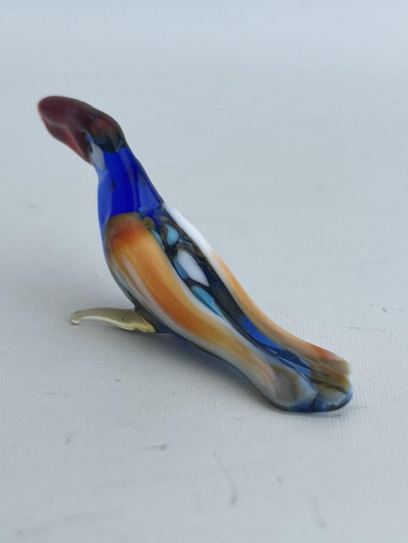 El Yapımı Murano Cam Papağan Biblo A65 - Resim 3