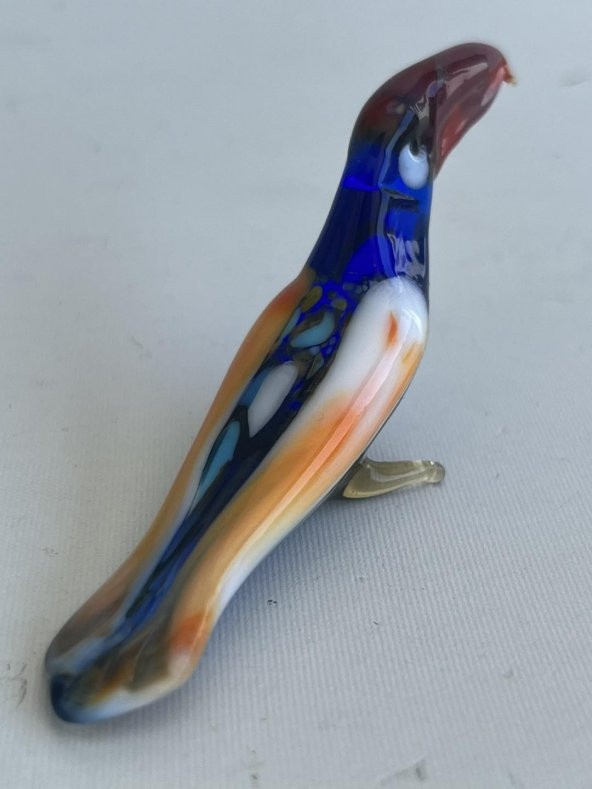 El Yapımı Murano Cam Papağan Biblo A65 - Resim 4