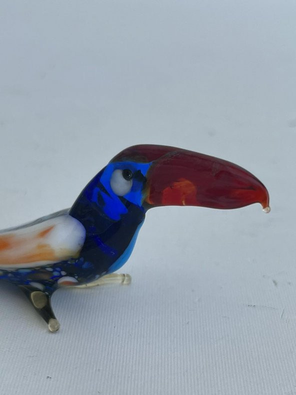 El Yapımı Murano Cam Papağan Biblo A65 - Resim 5