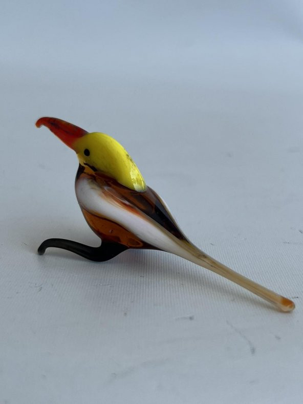 El Yapımı Murano Cam Kuş Biblo A69-01 - Resim 4