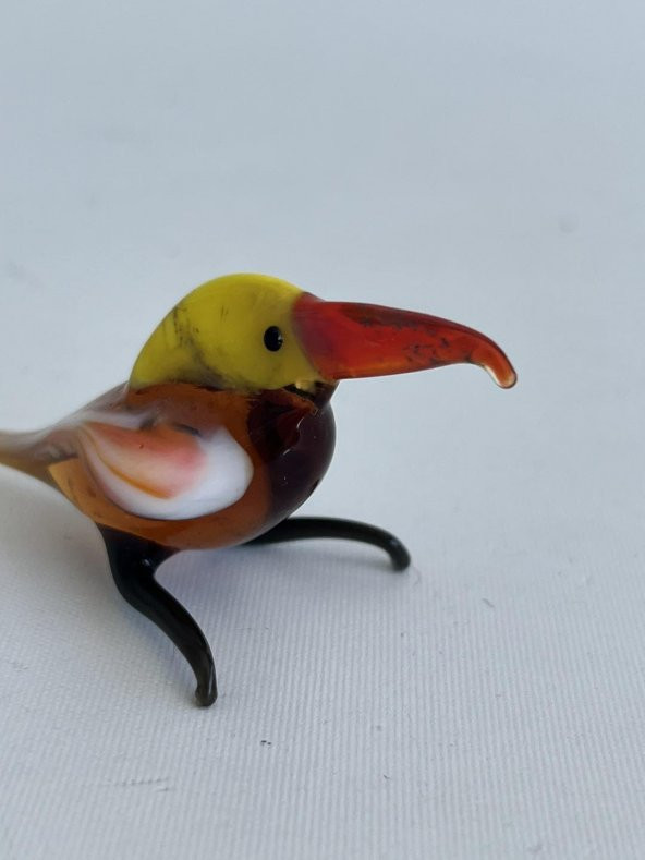 El Yapımı Murano Cam Kuş Biblo A69-01 - Resim 6